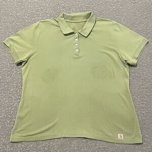 Carhartt Polo Womens XL* Green Short Sleeve Shirt